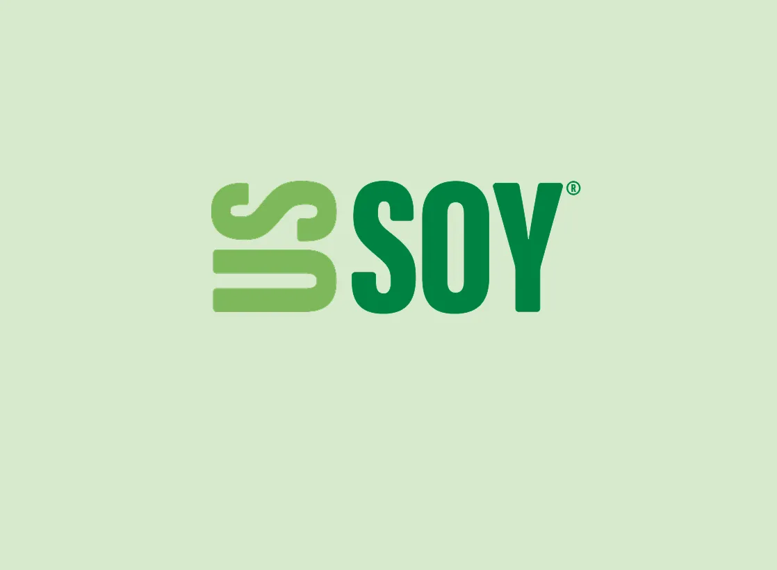 U.S. Soy logo on green back. 